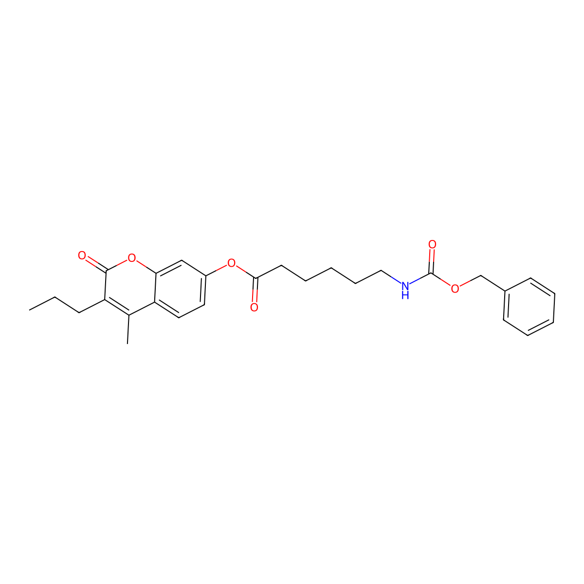 4-methyl-2-oxo-3-propyl-2H-chromen-7-yl 6-{[(benzyloxy)carbonyl]amino}hexanoate molecular structure, CAS 302800-48-2