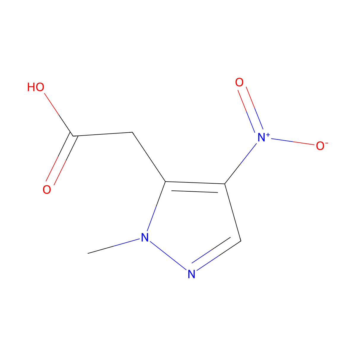 2-(1-methyl-4-nitro-1H-pyrazol-5-yl)acetic acid molecular structure, CAS 302800-50-6