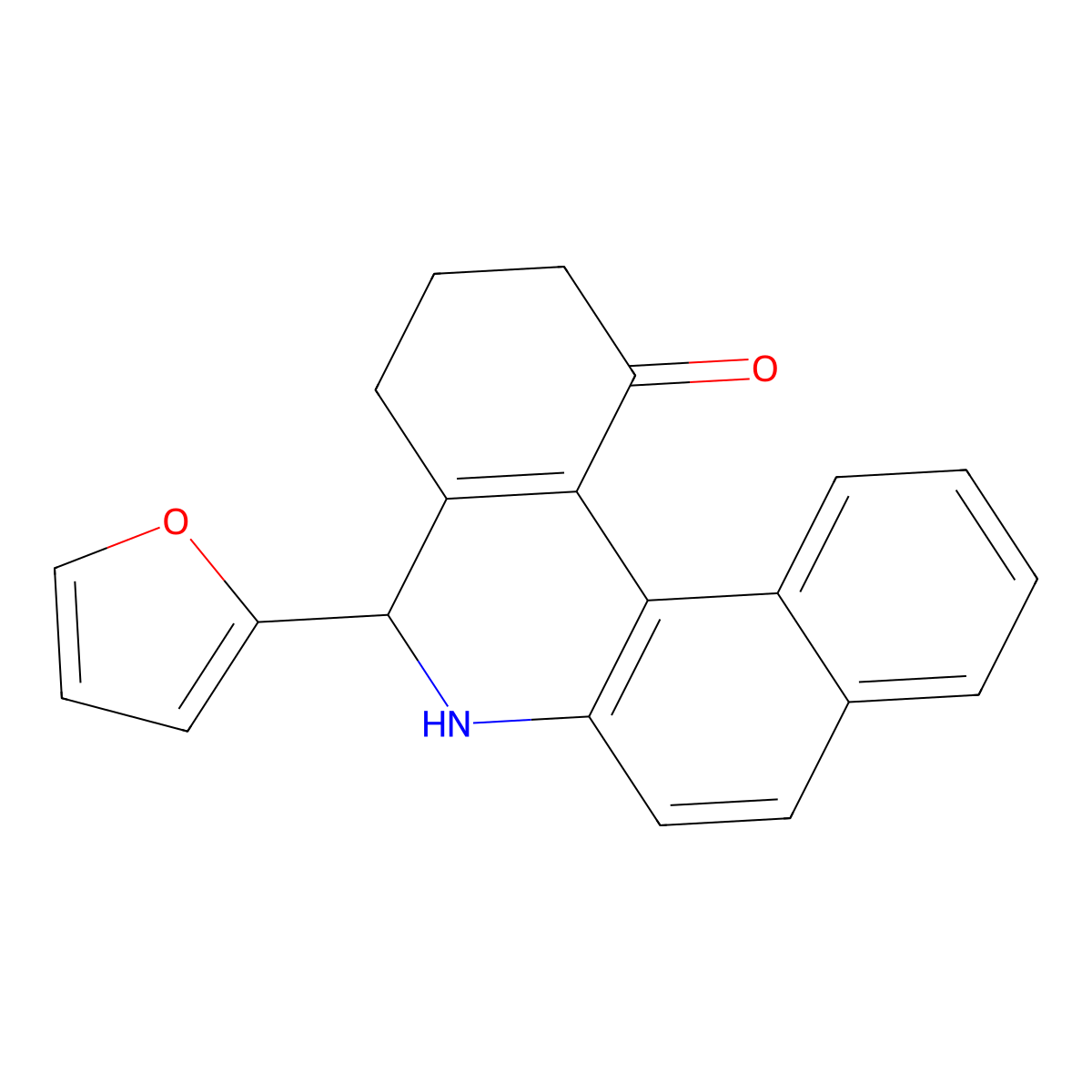 5-(furan-2-yl)-3,4,5,6-tetrahydro-2H-benzo[a]phenanthridin-1-one molecular structure, CAS 302802-05-7