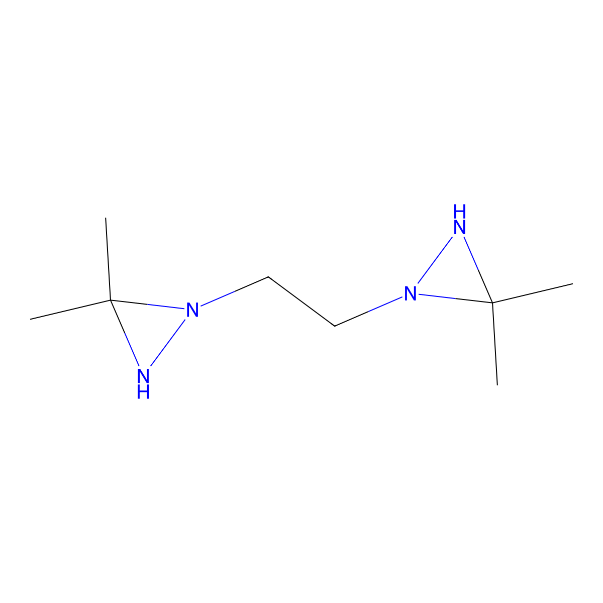 1,1'-Ethane-1,2-diylbis(3,3-dimethyldiaziridine) molecular structure, CAS 302802-07-9
