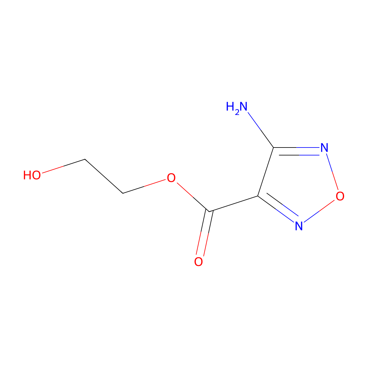 2-Hydroxyethyl 4-amino-1,2,5-oxadiazole-3-carboxylate molecular structure, CAS 302802-22-8