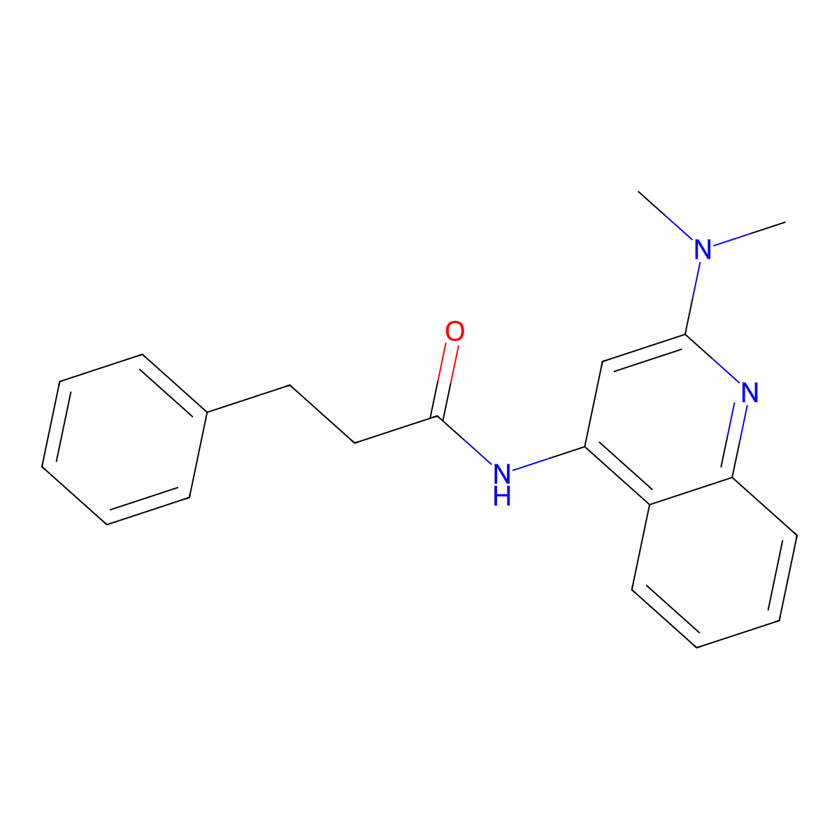 N-[2-(dimethylamino)quinolin-4-yl]-3-phenylpropanamide molecular structure, CAS 302802-25-1