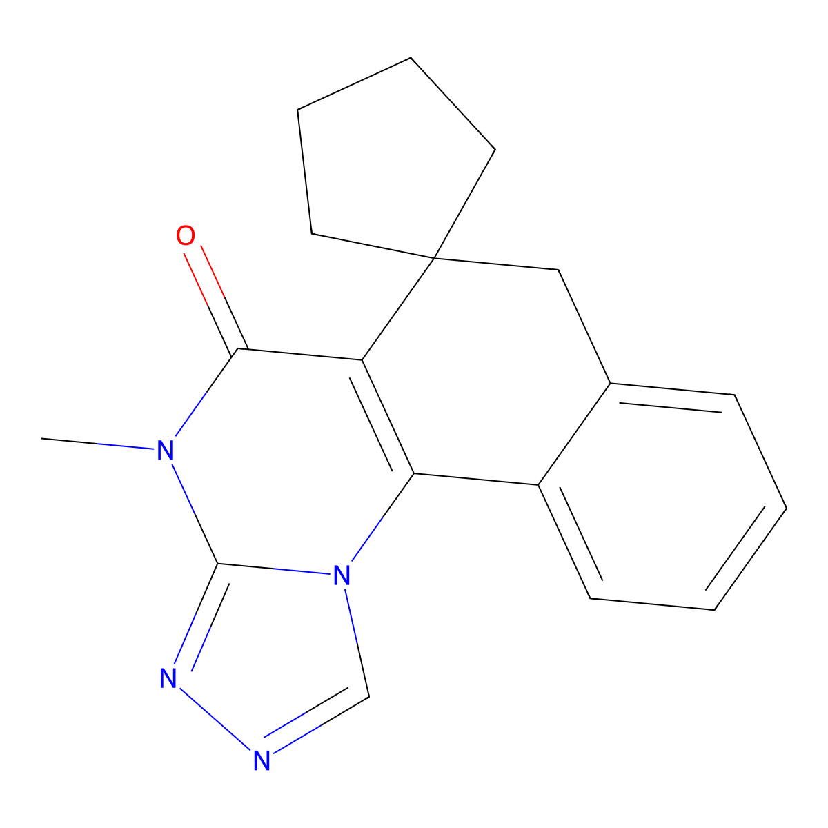 4-methyl-4H-spiro[benzo[h][1,2,4]triazolo[4,3-a]quinazoline-6,1'-cyclopentan]-5(7H)-one molecular structure, CAS 302802-33-1