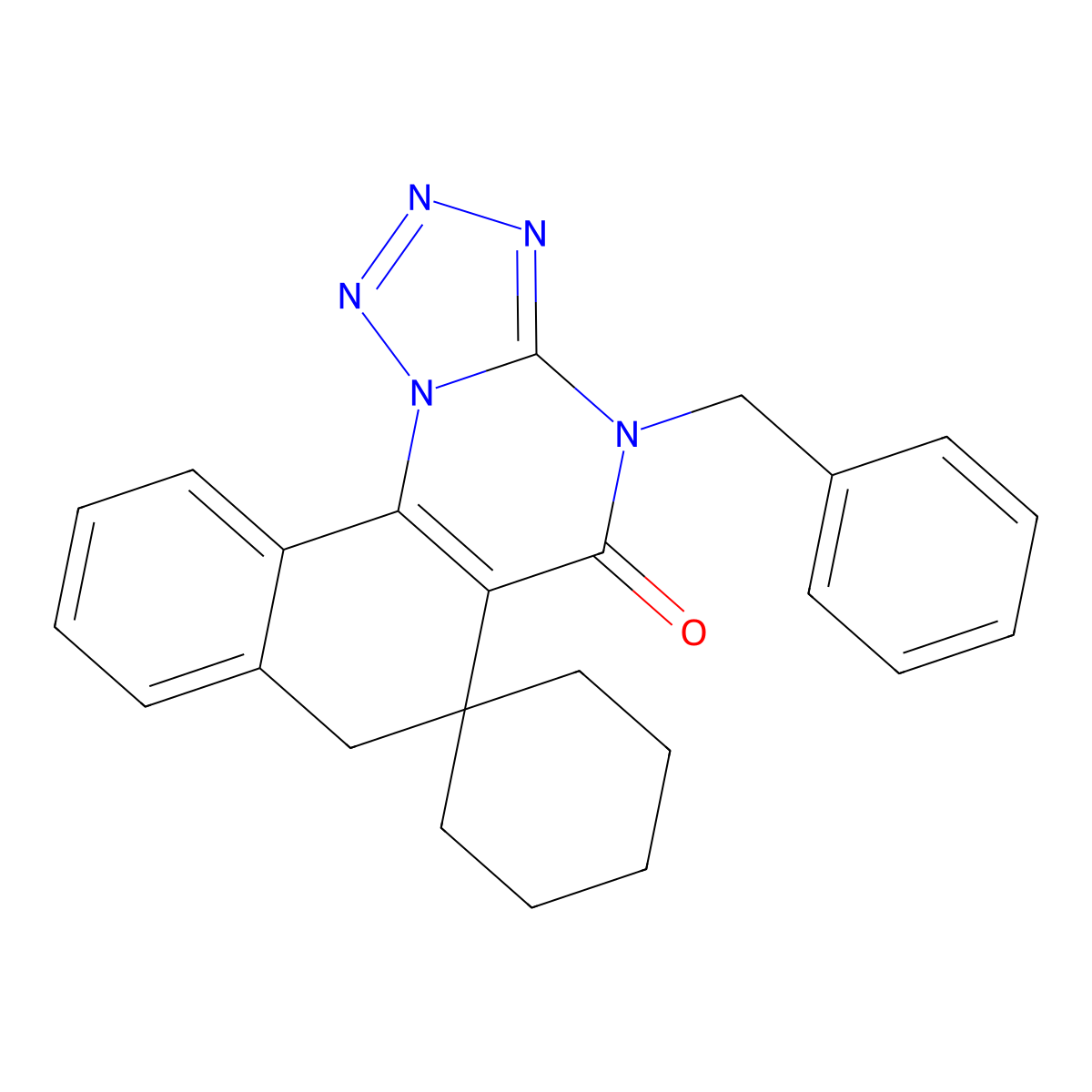 4-benzyl-4H-spiro[benzo[h]tetrazolo[1,5-a]quinazoline-6,1'-cyclohexan]-5(7H)-one molecular structure, CAS 302802-35-3