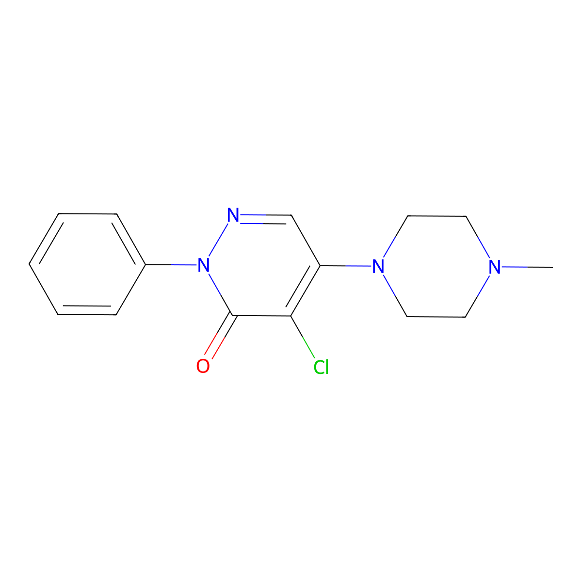 4-chloro-5-(4-methylpiperazin-1-yl)-2-phenylpyridazin-3(2H)-one molecular structure, CAS 302803-63-0