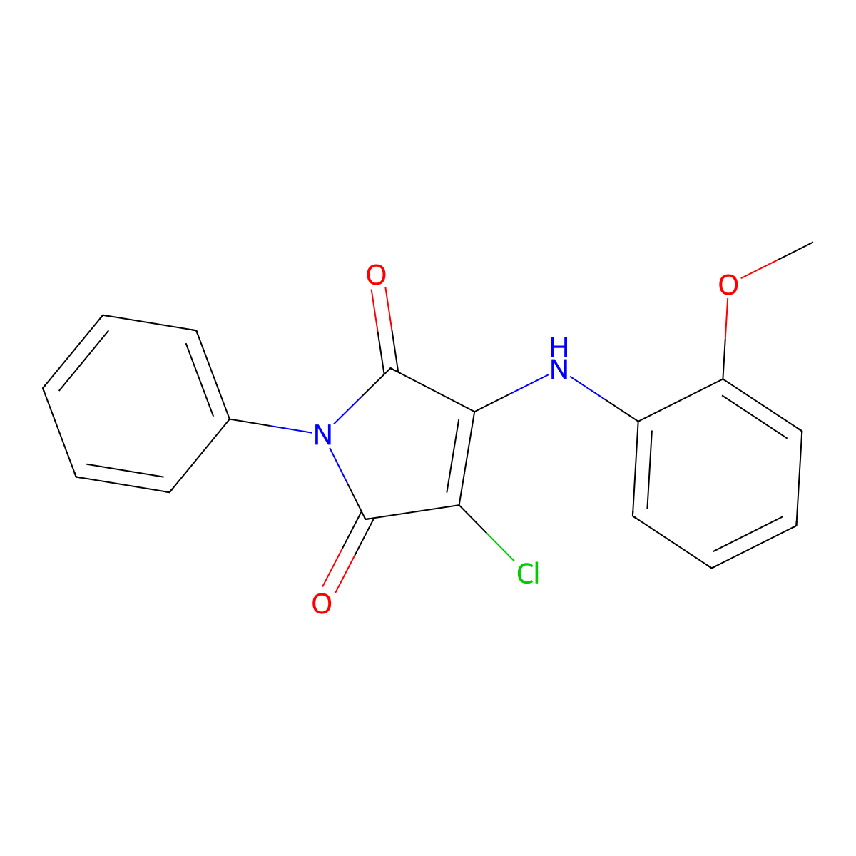 3-chloro-4-(2-methoxyanilino)-1-phenyl-1H-pyrrole-2,5-dione molecular structure, CAS 302803-93-6