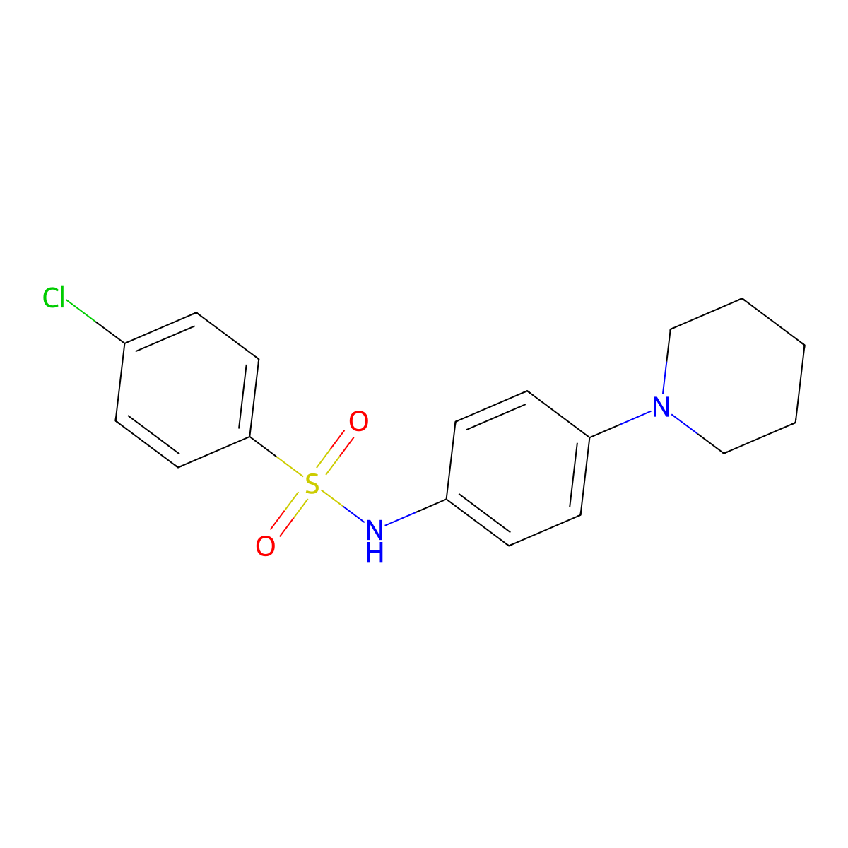 [(4-Chlorophenyl)sulfonyl](4-piperidylphenyl)amine molecular structure, CAS 302804-41-7