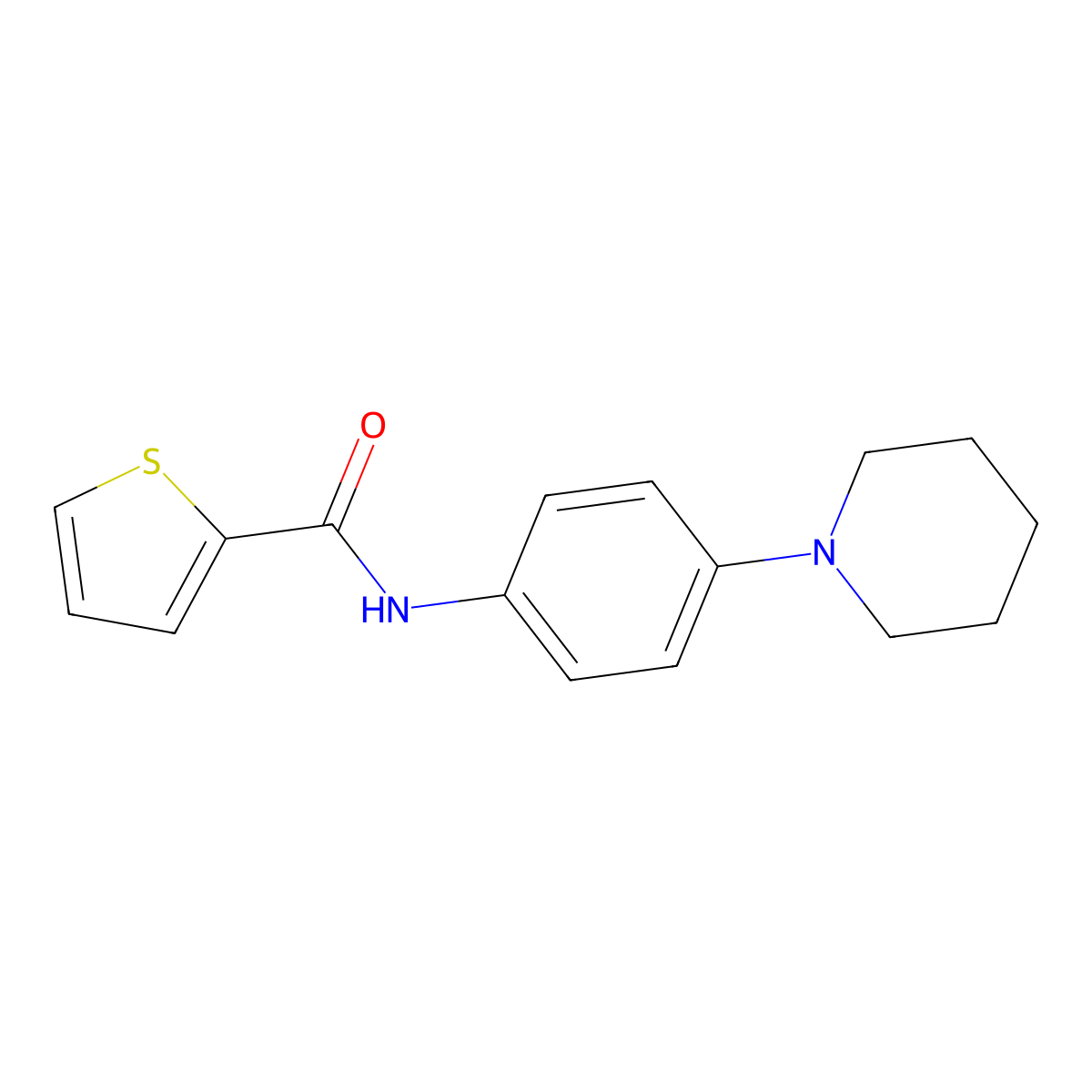 N-[4-(piperidin-1-yl)phenyl]thiophene-2-carboxamide molecular structure, CAS 302804-47-3