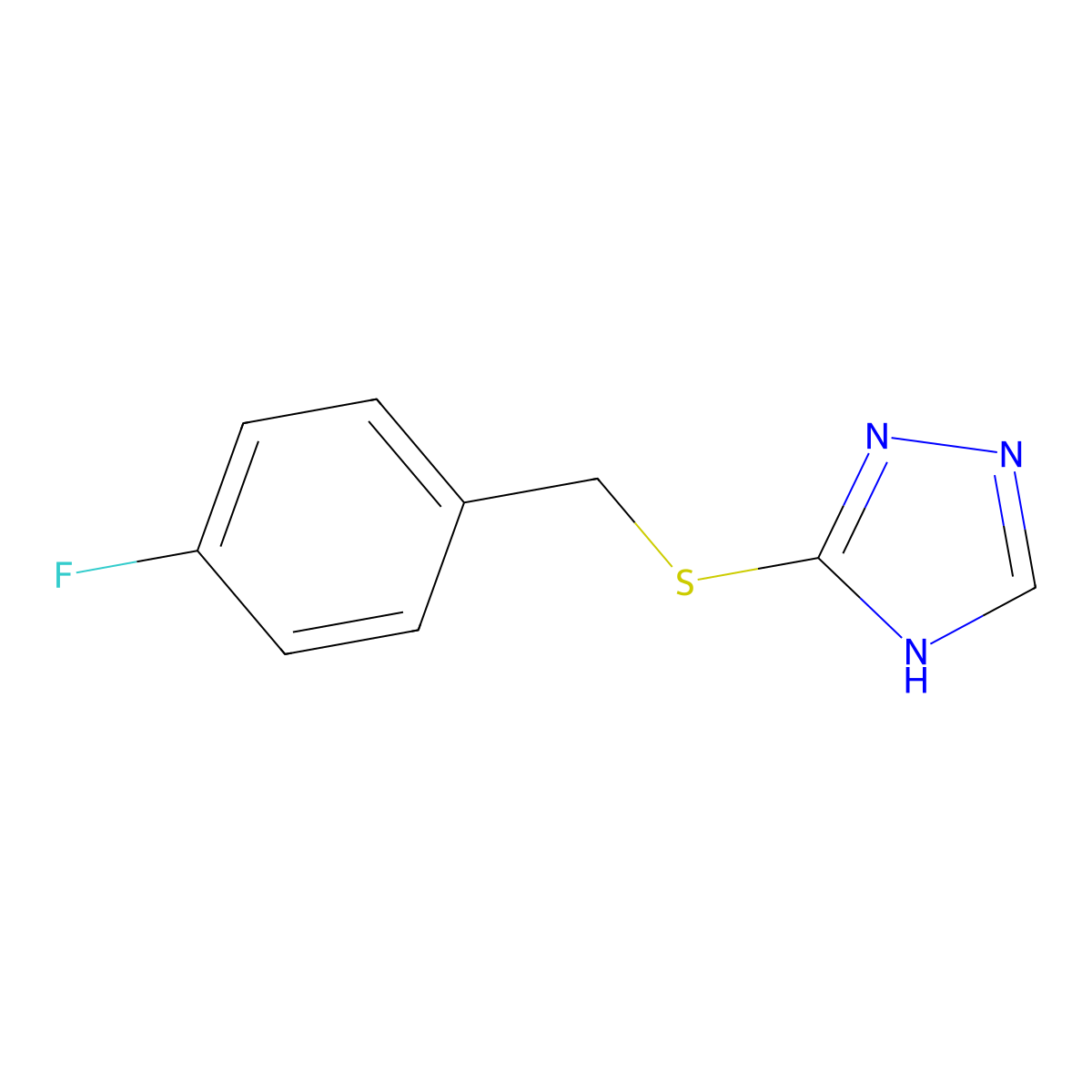 3-[(4-fluorobenzyl)sulfanyl]-4H-1,2,4-triazole molecular structure, CAS 302804-64-4