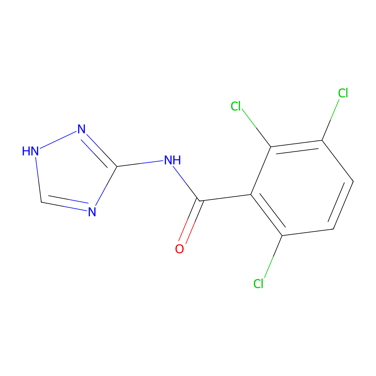 2,3,6-trichloro-N-(1H-1,2,4-triazol-5-yl)benzamide molecular structure, CAS 302804-90-6