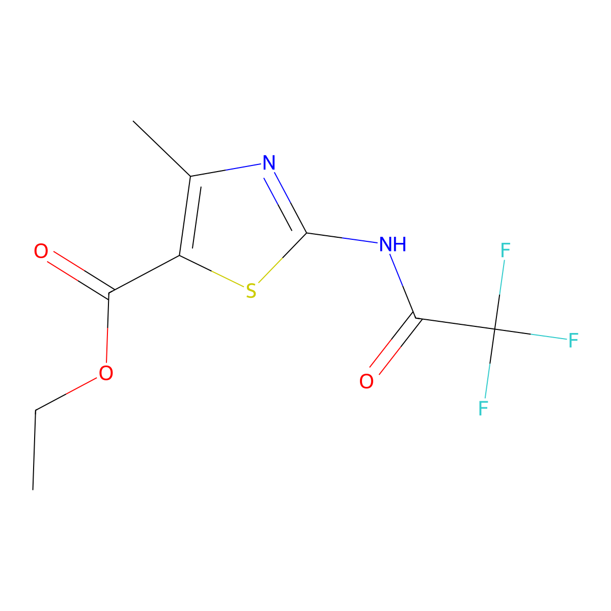 Ethyl 4-methyl-2-(2,2,2-trifluoroacetamido)thiazole-5-carboxylate molecular structure, CAS 302804-92-8