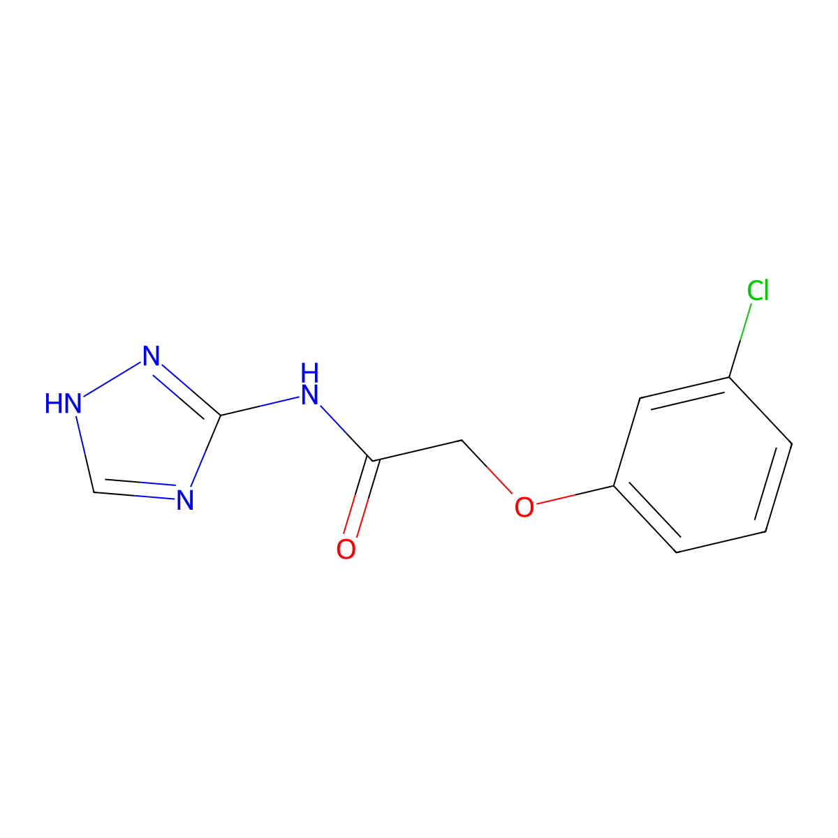 2-(3-chlorophenoxy)-N-(1H-1,2,4-triazol-3-yl)acetamide molecular structure, CAS 302804-97-3
