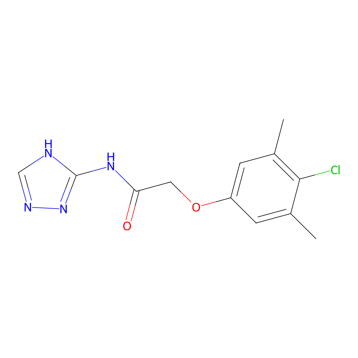 2-(4-chloro-3,5-dimethylphenoxy)-N-(1H-1,2,4-triazol-5-yl)acetamide molecular structure, CAS 302805-06-7