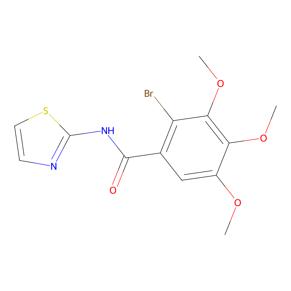 2-bromo-3,4,5-trimethoxy-N-1,3-thiazol-2-ylbenzamide molecular structure, CAS 302805-12-5