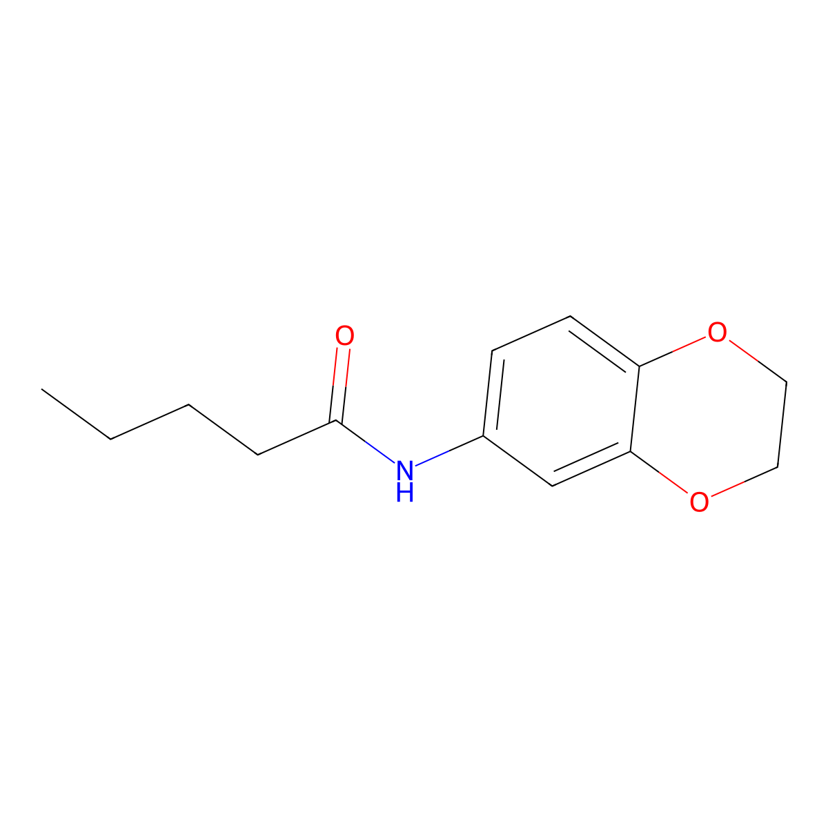 N-(2,3-dihydro-1,4-benzodioxin-6-yl)pentanamide molecular structure, CAS 302805-14-7