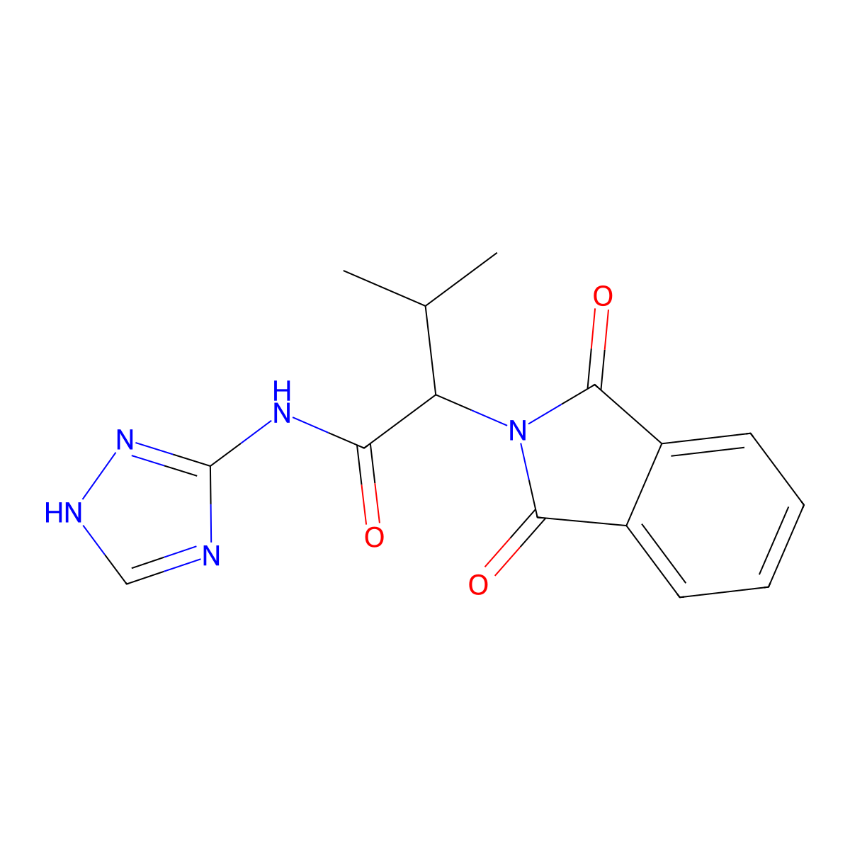 2-(1,3-dioxo-1,3-dihydro-2H-isoindol-2-yl)-3-methyl-N-(1H-1,2,4-triazol-3-yl)butanamide molecular structure, CAS 302805-25-0