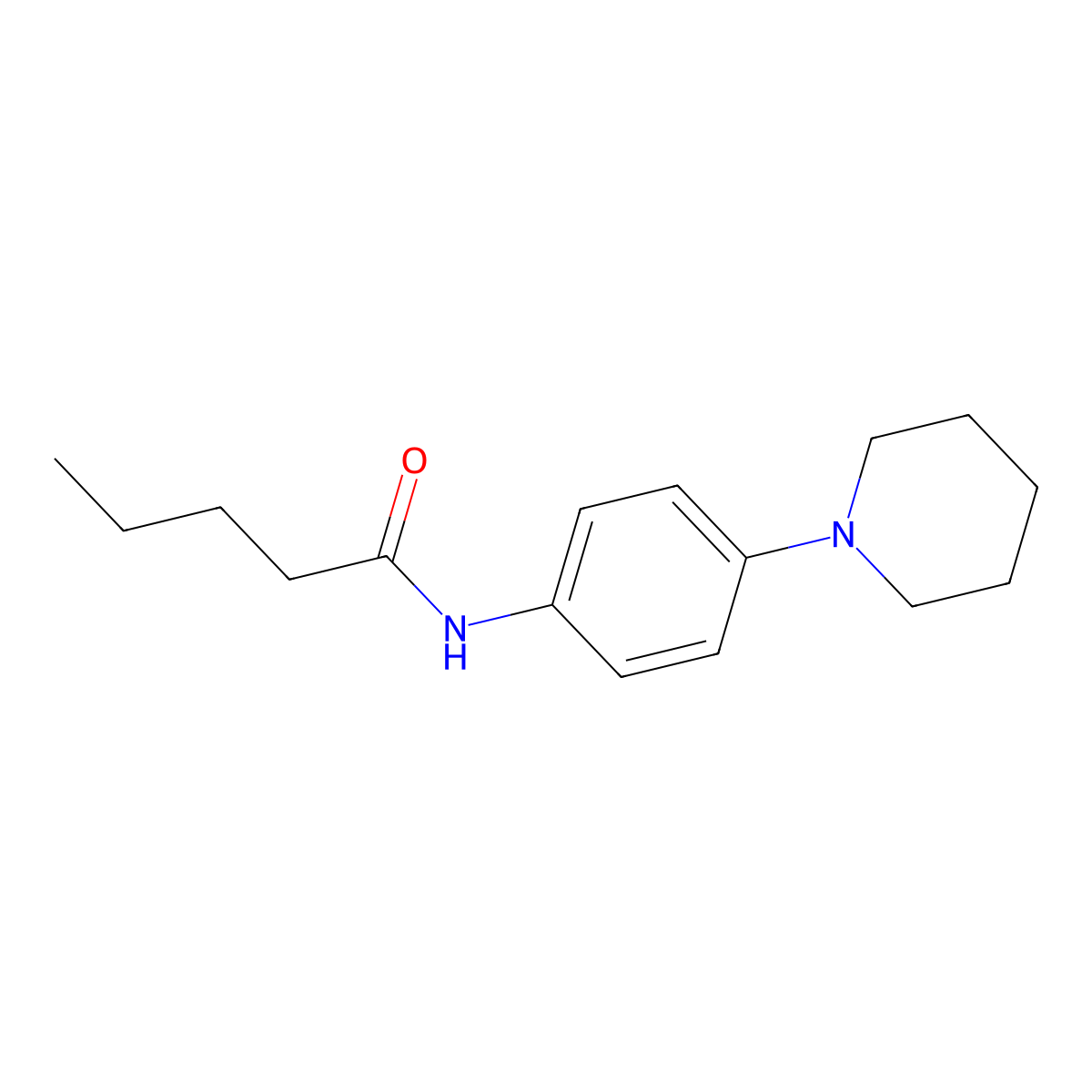 N-(4-piperidinophenyl)pentanamide molecular structure, CAS 302805-38-5