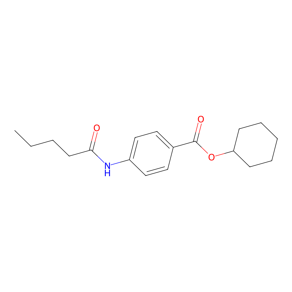 Cyclohexyl 4-(pentanoylamino)benzoate molecular structure, CAS 302805-53-4