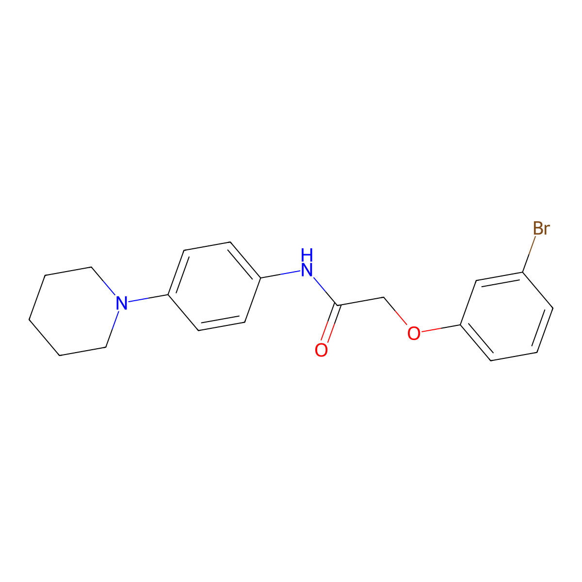 2-(3-bromophenoxy)-N-(4-piperidin-1-ylphenyl)acetamide molecular structure, CAS 302805-61-4