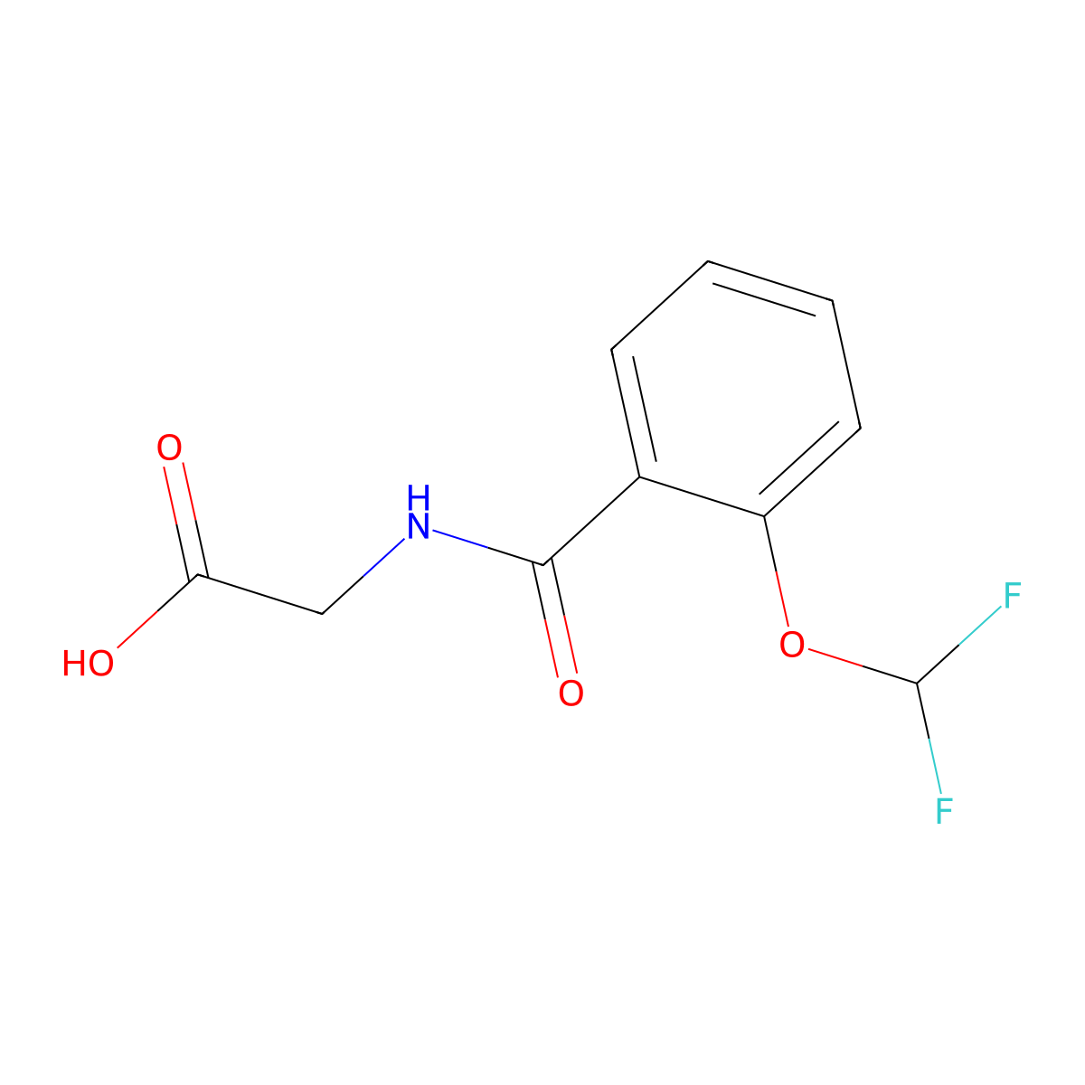 2-((2-(Difluoromethoxy)phenyl)formamido)acetic acid molecular structure, CAS 302806-11-7