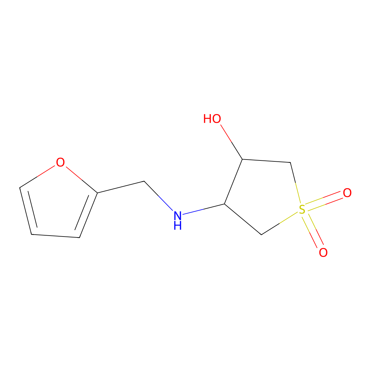 4-[(2-Furylmethyl)amino]-3-hydroxythiolane-1,1-dione molecular structure, CAS 302806-16-2