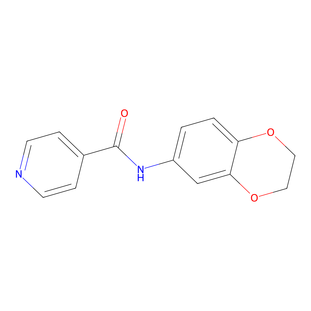 N-(2,3-dihydro-1,4-benzodioxin-6-yl)pyridine-4-carboxamide molecular structure, CAS 302806-34-4