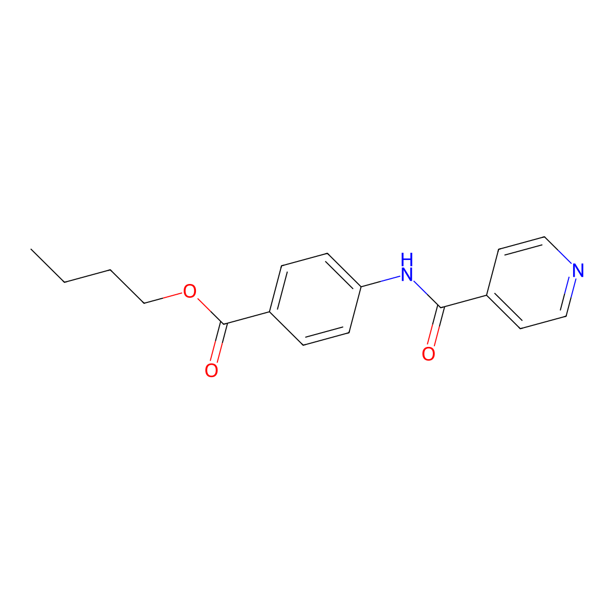 Butyl 4-(4-pyridylcarbonylamino)benzoate molecular structure, CAS 302806-35-5