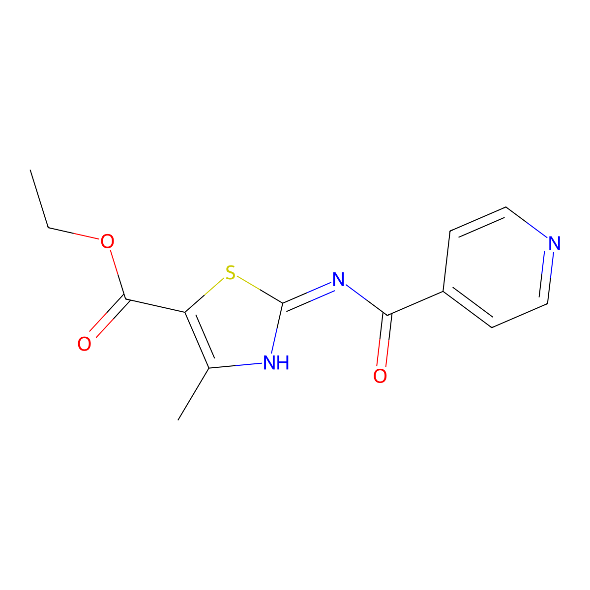 Ethyl 2-(isonicotinamido)-4-methylthiazole-5-carboxylate molecular structure, CAS 302806-49-1