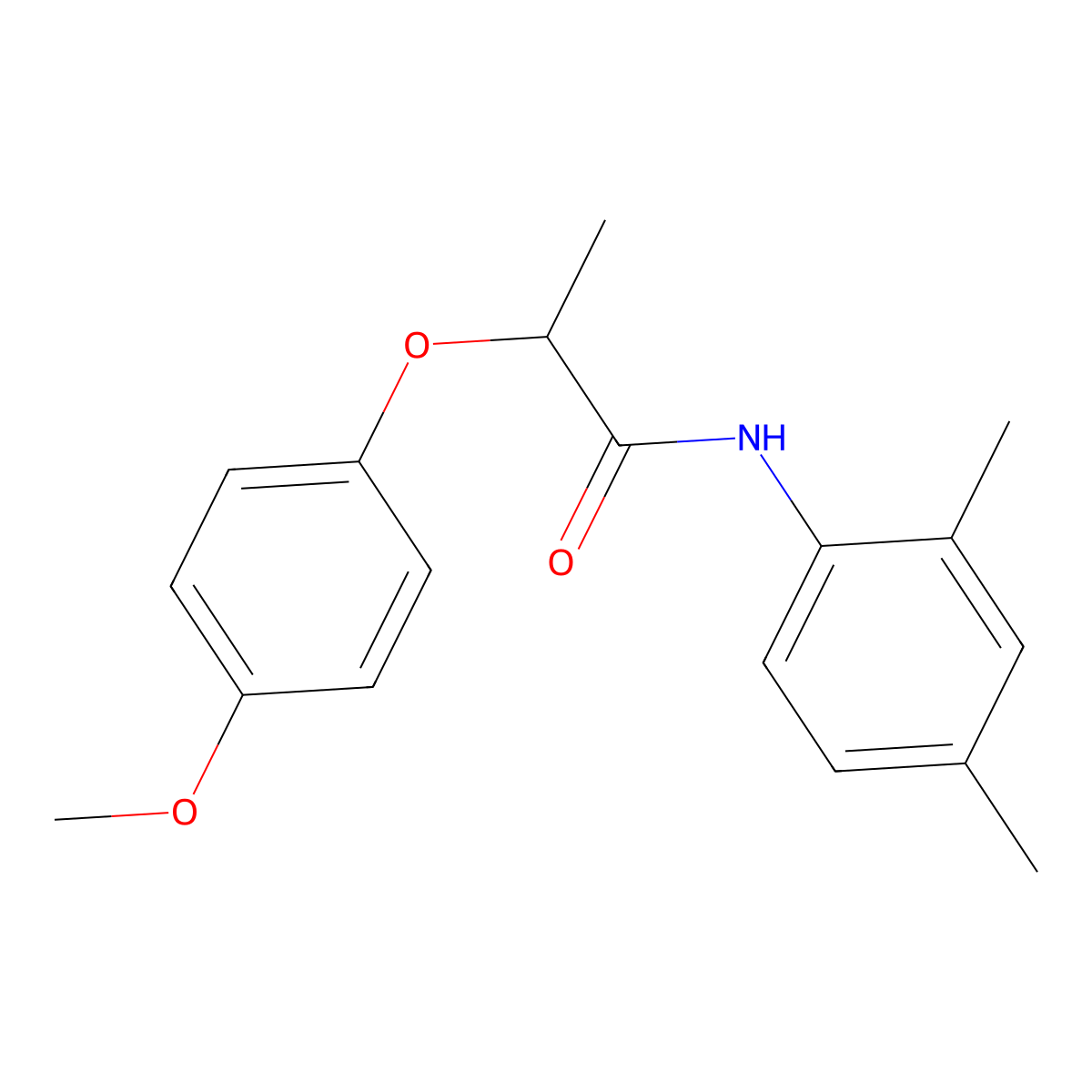 N-(2,4-dimethylphenyl)-2-(4-methoxyphenoxy)propanamide molecular structure, CAS 302806-55-9