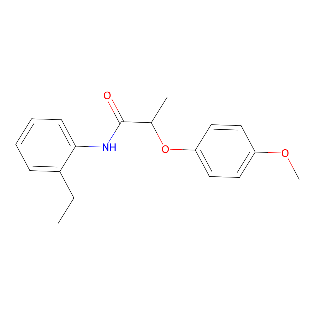 N-(2-ethylphenyl)-2-(4-methoxyphenoxy)propanamide molecular structure, CAS 302806-58-2
