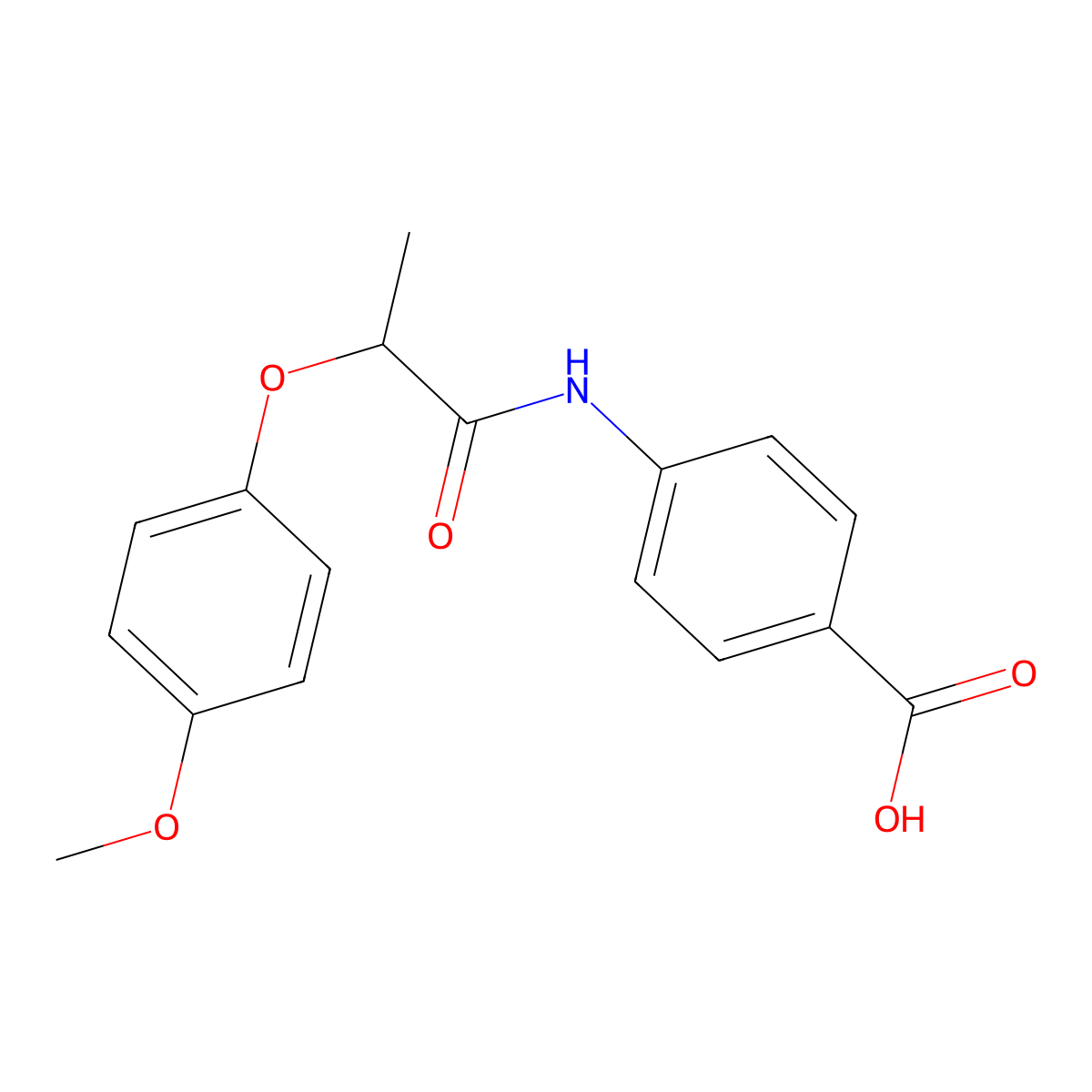 4-[2-(4-Methoxyphenoxy)propanoylamino]benzoic acid molecular structure, CAS 302806-67-3