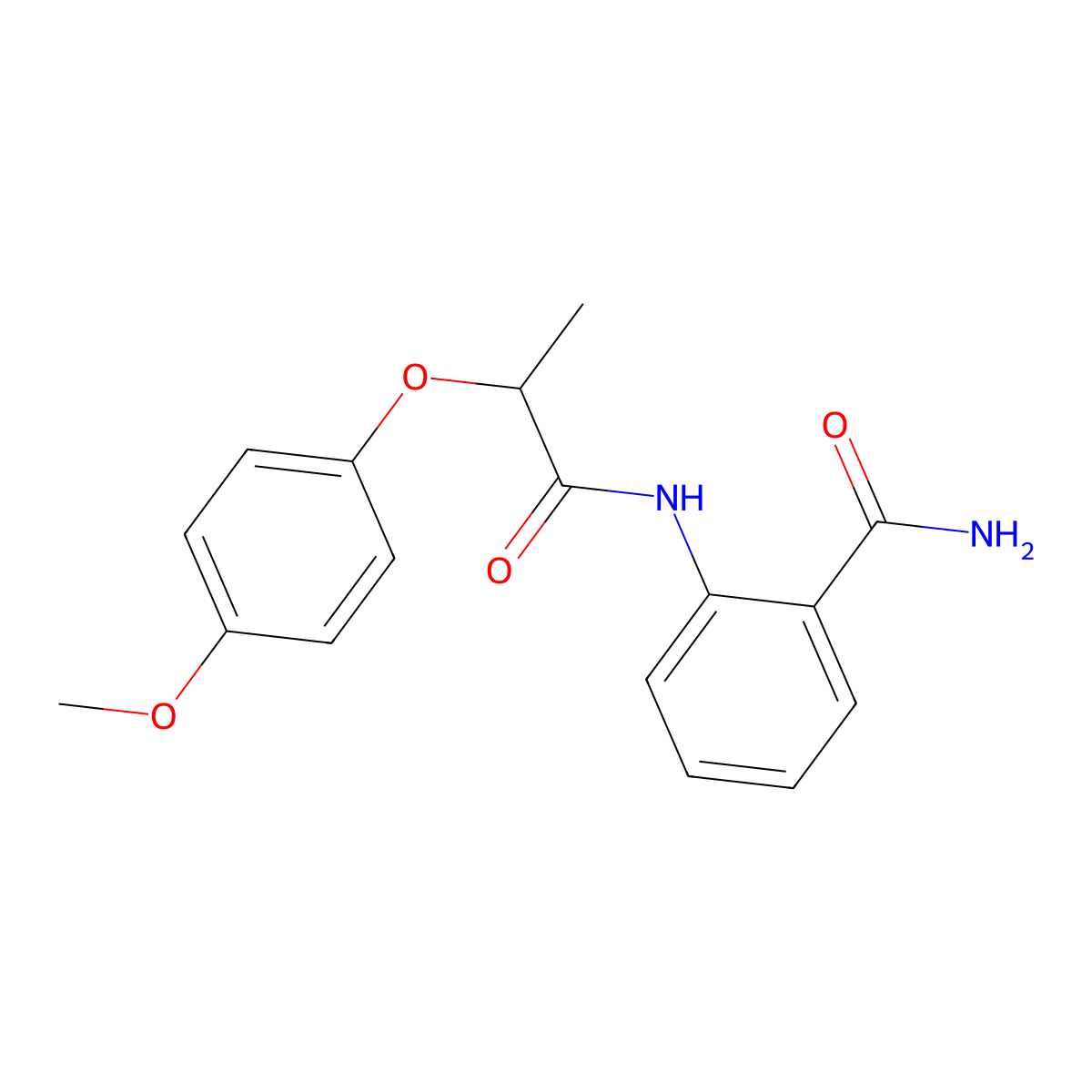 2-[2-(4-Methoxyphenoxy)propanoylamino]benzamide molecular structure, CAS 302806-71-9