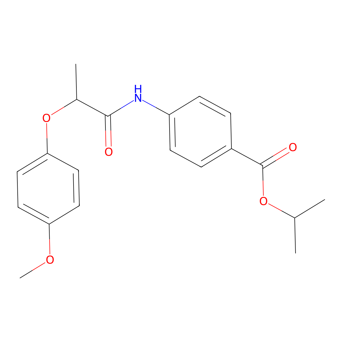 Methylethyl 4-[2-(4-methoxyphenoxy)propanoylamino]benzoate molecular structure, CAS 302806-72-0
