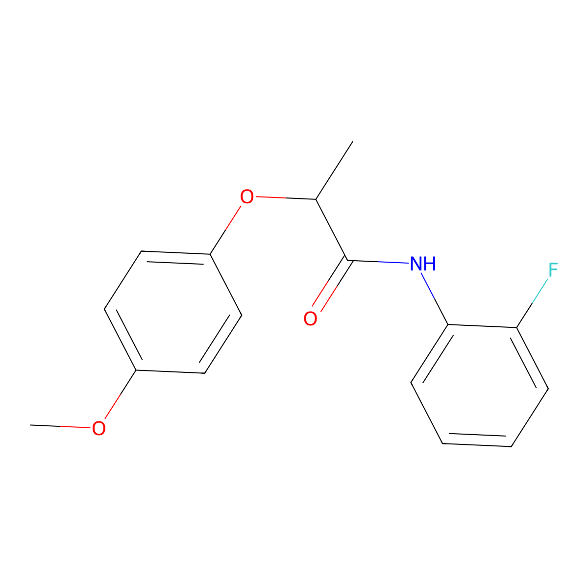 N-(2-fluorophenyl)-2-(4-methoxyphenoxy)propanamide molecular structure, CAS 302806-79-7