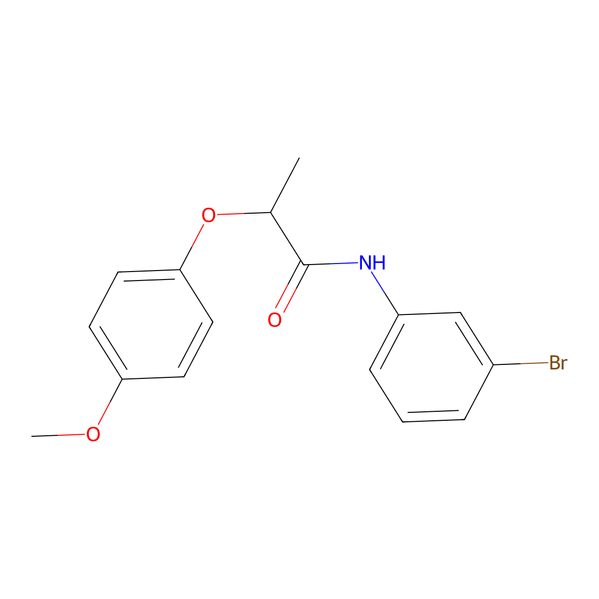 N-(3-bromophenyl)-2-(4-methoxyphenoxy)propanamide molecular structure, CAS 302806-81-1