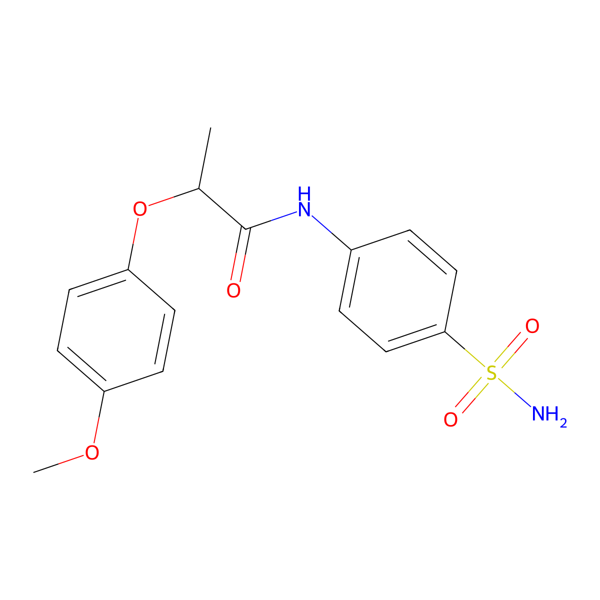 2-(4-methoxyphenoxy)-N-(4-sulfamoylphenyl)propanamide molecular structure, CAS 302807-17-6
