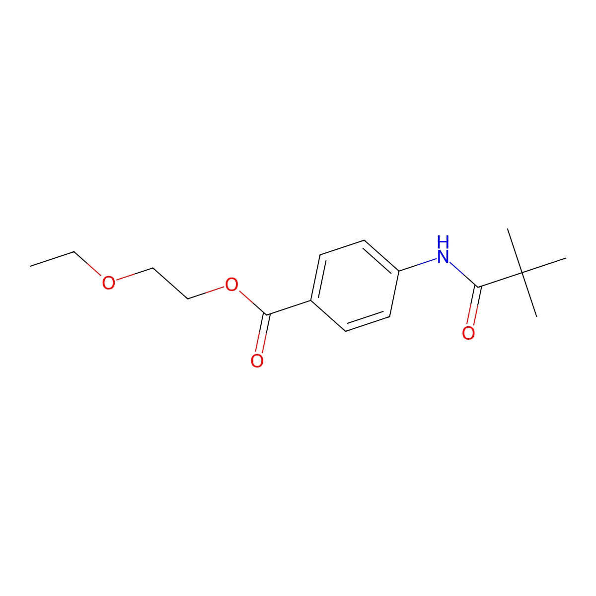 2-Ethoxyethyl 4-(2,2-dimethylpropanoylamino)benzoate molecular structure, CAS 302807-19-8