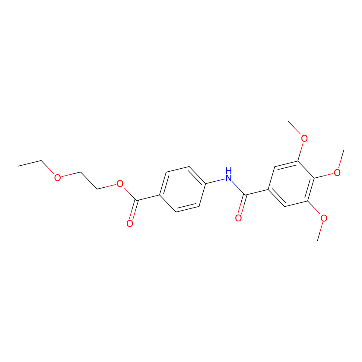 2-Ethoxyethyl 4-[(3,4,5-trimethoxybenzoyl)amino]benzoate molecular structure, CAS 302807-31-4