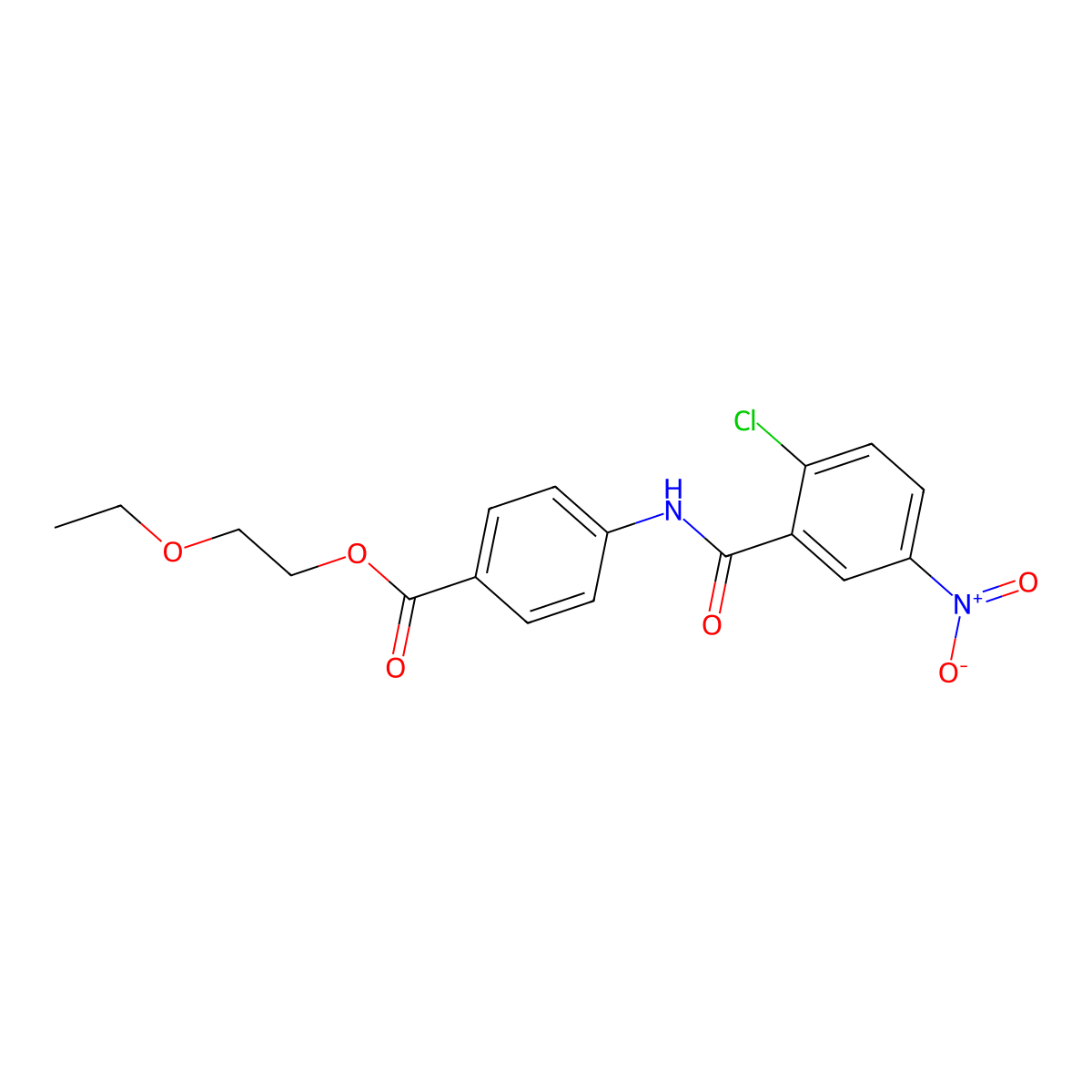 2-Ethoxyethyl 4-[(2-chloro-5-nitrobenzoyl)amino]benzoate molecular structure, CAS 302807-40-5
