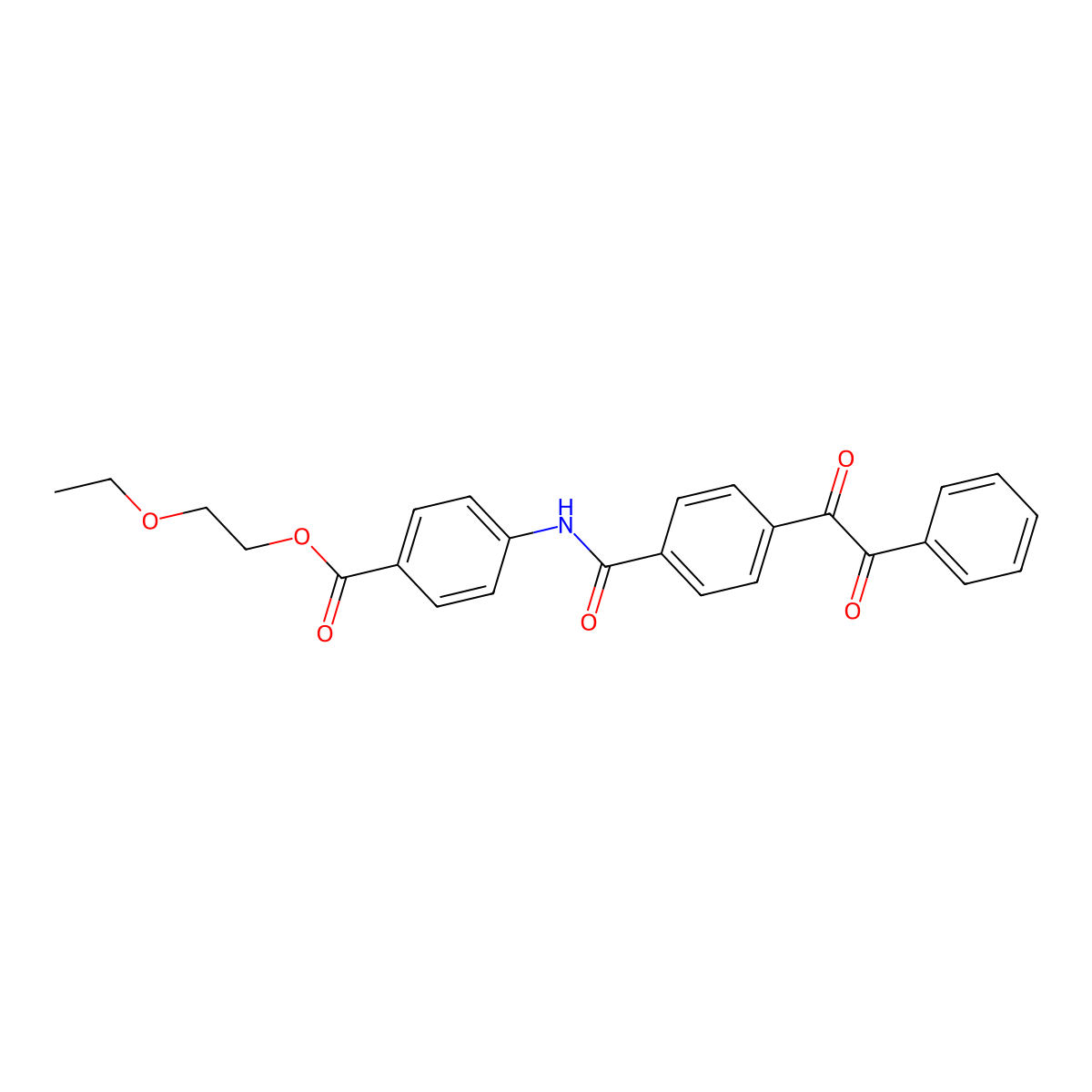 2-Ethoxyethyl 4-({4-[oxo(phenyl)acetyl]benzoyl}amino)benzoate molecular structure, CAS 302807-42-7