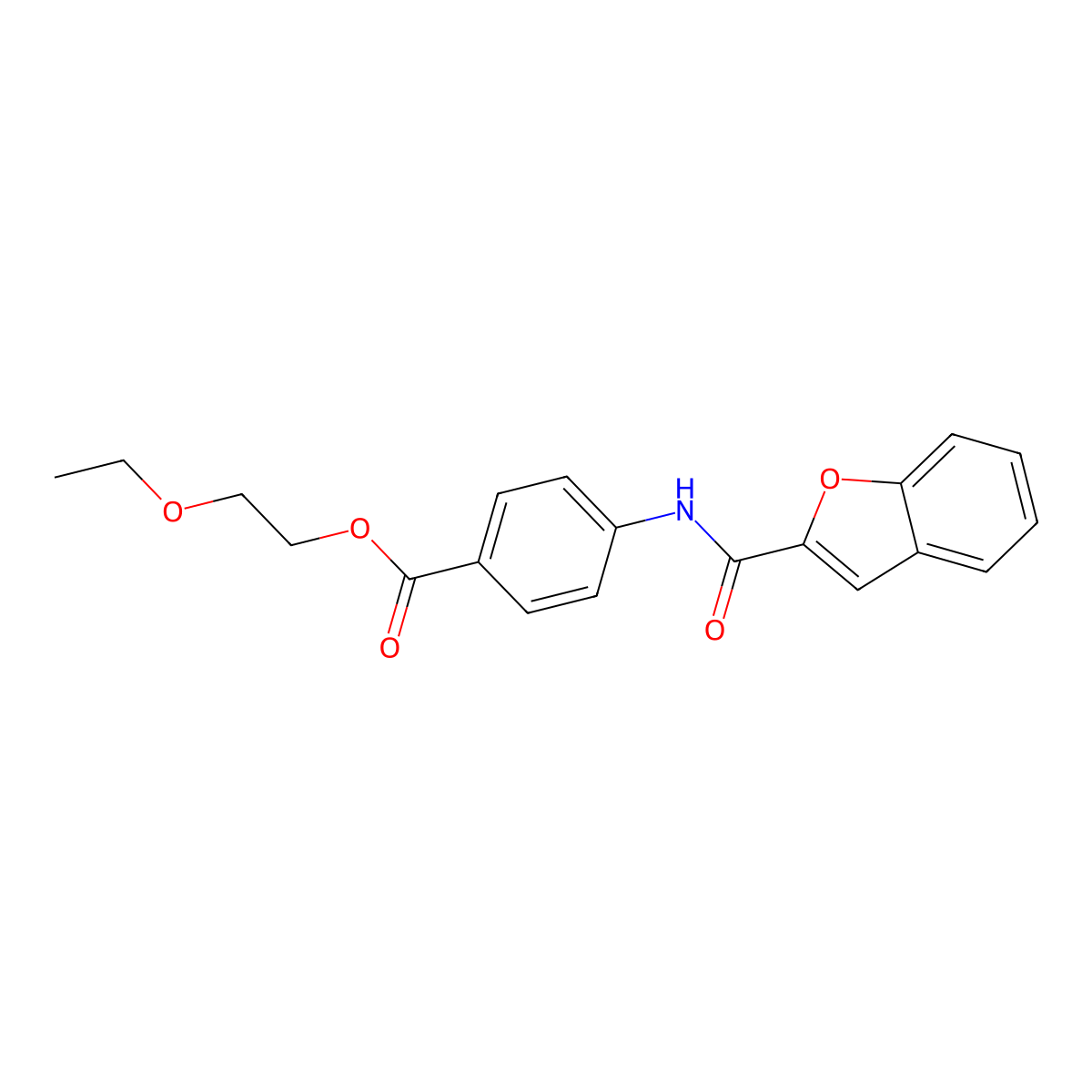 4-[(Benzofuran-2-carbonyl)-amino]-benzoic acid 2-ethoxy-ethyl ester molecular structure, CAS 302807-52-9