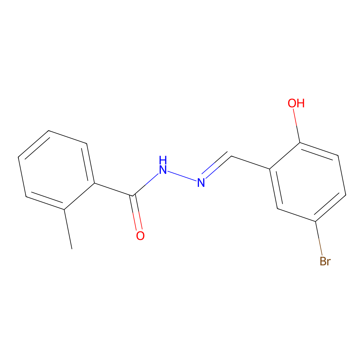 N-[(1E)-2-(5-bromo-2-hydroxyphenyl)-1-azavinyl](2-methylphenyl)carboxamide molecular structure, CAS 302807-84-7