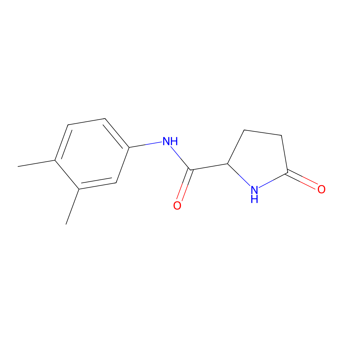 N-(3,4-dimethylphenyl)-5-oxoprolinamide molecular structure, CAS 302809-22-9