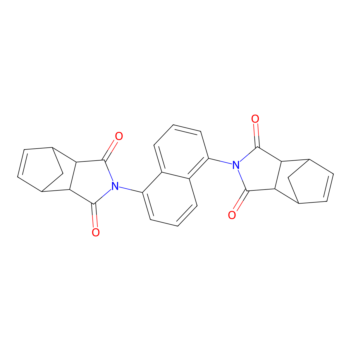 2,2'-naphthalene-1,5-diylbis(3a,4,7,7a-tetrahydro-1H-4,7-methanoisoindole-1,3(2H)-dione) molecular structure, CAS 302809-30-9
