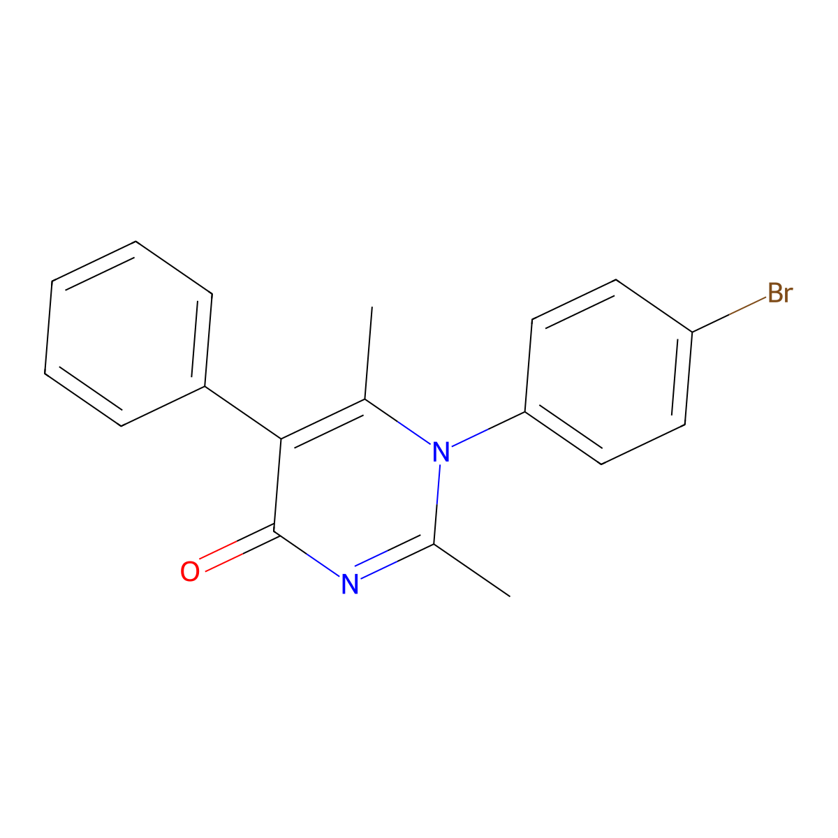 1-(4-bromophenyl)-2,6-dimethyl-5-phenyl-4(1H)-pyrimidinone molecular structure, CAS 302812-34-6