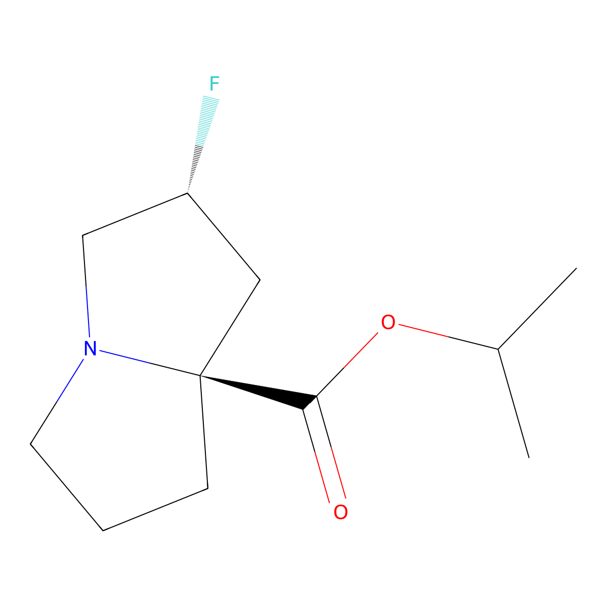 (2R,7AS)-Isopropyl 2-fluorohexahydro-1H-pyrrolizine-7A-carboxylate molecular structure, CAS 3028128-42-6