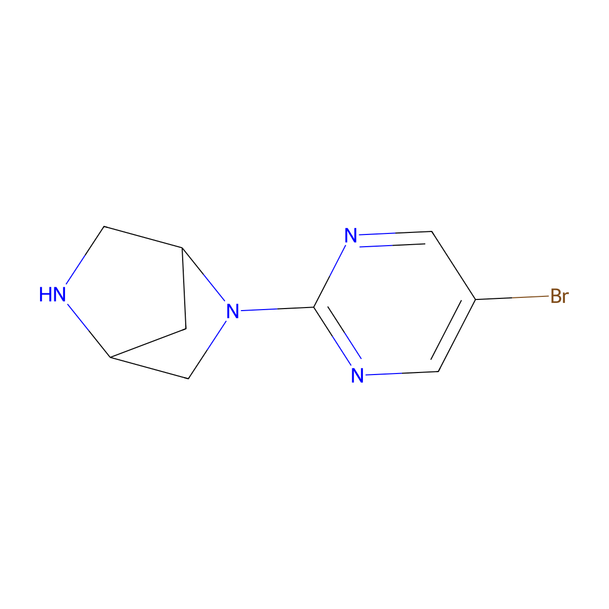 (1S,4S)-2-(5-bromopyrimidin-2-yl)-2,5-diazabicyclo[2.2.1]heptane molecular structure, CAS 3028132-52-4