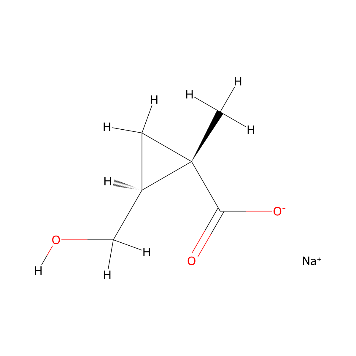 sodium (1S,2S)-2-(hydroxymethyl)-1-methylcyclopropane-1-carboxylate molecular structure, CAS 3028132-79-5
