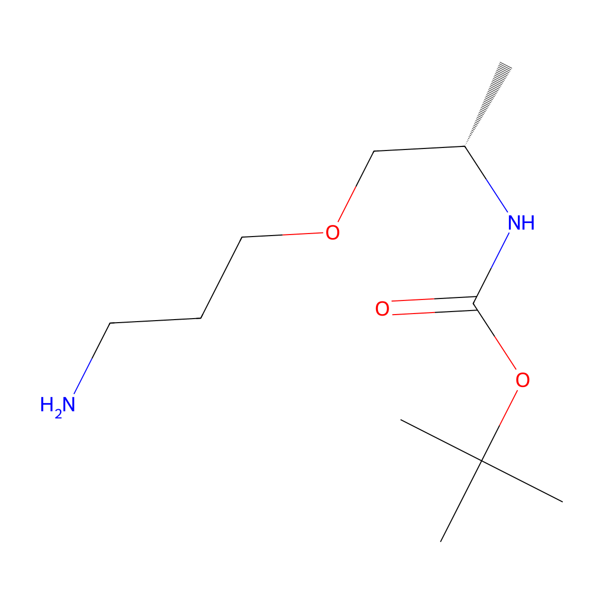 tert-butyl N-[(2S)-1-(3-aminopropoxy)propan-2-yl]carbamate molecular structure, CAS 3028132-82-0