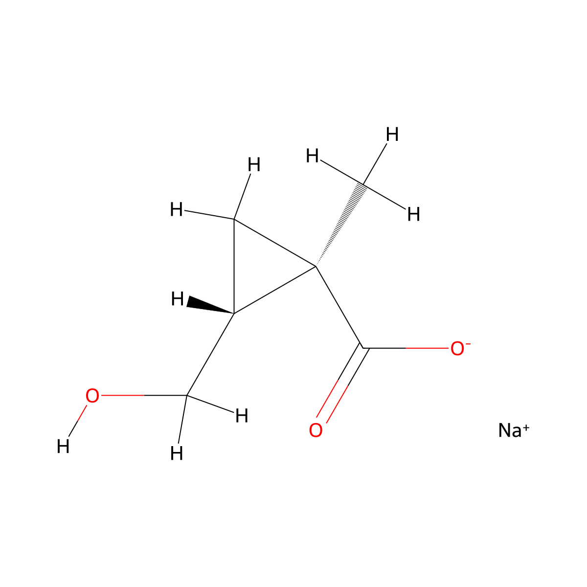 sodium (1R,2R)-2-(hydroxymethyl)-1-methylcyclopropane-1-carboxylate molecular structure, CAS 3028132-93-3